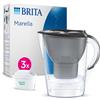 BRITA Caraffa filtrante Marella Graphite (2,4l) incl 3 cartucce filtranti acqua rubinetto MAXTRA PRO All-in-1 riduce PFAS,calcare, cloro, alcune impurità e metalli indicatore temporale