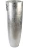 Casablanca modernes Design Casablanca - Vaso grande XL, rotondo, in fibra di vetro, impermeabile, senza foro di scarico, misura XXL, per interni, decorazione soggiorno, con inserto per piante, colore: argento, altezza 92 cm