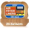 Innsky Airfryer - Carta da forno da 20,5 x 14 cm, 120 fogli di carta da forno per friggitrice ad aria calda Ninja & Cosori a doppia camera, rettangolare, usa e getta, non sbiancata, assorbono i grassi