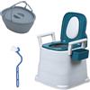 tinysiry Comodino da comodino, altezza regolabile, sedia WC portatile con braccioli staccabili, sedile WC per mobilità medica per anziani adulti disabili anziani assistenza domiciliare 1