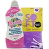 FEI FAN SET: Ammorbidente Concentrato Super Profumato, Azione Igienizzante, 50 Lavaggi 1000ml + Panno SOFT In Lattice, Formato 30x30cm (TOCCO BLU)