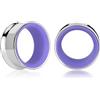 Vankula Dilatatori Lobo Double Flared tunnel dilatatore orecchie Bicolore di Base in Acciaio inossidabile lobi piercing espansori Gioielli Uomo Donna 19mm(3/4) Argento Viola
