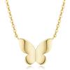 FANCIME Oro Giallo 14k (585) Solido Collana per Donna con Pendenti a Forma di Farfalla Ciondolo Collana Minimalista Gioielli per Donna Ragazza - Catena Lunghezza: 40 + 5 cm