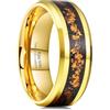 King Will Anello da uomo in carburo di tungsteno, 8 mm, in oro rosa, con inserto in lamina d'oro, bordo smussato, vestibilità comoda, taglia 11