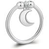 S'Agapõ Anello Donna, Anello Regolabile in Acciaio con Simbolo Luna | Collezione Feelings - SFE33