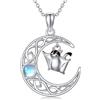 HUKKUN Collana di petauro dello zucchero Collana in argento 925 con pendente petauro dello zucchero Collana con luna Gioielli petauro dello zucchero per donna