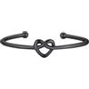 FOCALOOK Bracciale da Donna a Nodo d'Amore Braccialetto Donna Rigido Bracciale Aperto Nero Regolabile Braccialetto Cuore Donna Braccialetto per Donna Ragazza