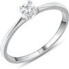 Anellissimo Anello Solitario Fidanzamento Donna Argento 925 con zircone -