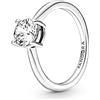 PANDORA Timeless Anello con solitario brillante in argento Sterling con zirconia cubica trasparente, 56