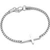 TINGN Braccialetti da uomo in acciaio inossidabile 316L, braccialetto da uomo cubano ro Box Tank Chain Cross Bracciale regalo per uomini, padre, fidanzato, fratello, 8.3 inch(21 cm), Acciaio