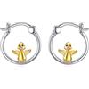 YAFEINI Orecchini animali per donne ragazze koala/dinosauro/polpo/maiale/volpe orecchini a cerchio orecchini in argento sterling 925 gioielli animale regalo, small, Argento sterling, Nessuna pietra preziosa