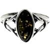 SilverAmber Jewellery - Anello in argento Sterling 925 e ambra baltica con nodi celtici - 7503, K, Gemma