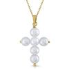 ROSA DI MANUEL Collana con croce in oro 18 kt certificato, con perle coltivate.
