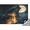 SBMASCJJZRCV 1000 Pezzi Puzzle Lupo Luna per Adulti Carta Allenamento Mentale Lupo Notturno Puzzle Decorazione Casa 70x50cm/1000pcs