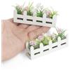 Odoria Casa delle Bambole Fioriera Miniatura: Scala 1/12 Fiore Pianta Giardino Moderno Rosa Bianco - Mini Steccato Recinto Vegetazione All'aperto Modello DIY