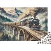 SBMASCJJZRCV Puzzle 1000 pezzi Treno a vapore vintage su ponte per adulti Puzzle in carta spessa educativa Puzzle carta treno Decorazione casa 70x50cm/1000pcs