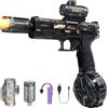 KOMEIYL Pistola Ad Acqua Elettrica Per Bambini, Pistola Automatica con Luci LED, Fucile Ad Acqua Automatico A Lunga Gittata, Portata di 6-8 M, Piscina, Spiaggia, Feste, Giocattoli Estivi all'Aperto (Nero)