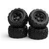 Womaqu Set di 4 Pneumatici di Ricambio per Auto RC Fuoristrada con Cerchi, Compatibile con i Modelli HS18-21, HS18-03, HS18-23, HS18-02, HS16-81 e HS18-52