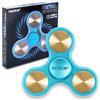 bopster Spinner in metallo | Spinner portatile tri-fidget per bambini e adulti | 4+ minuti di tempo di filatura, 73 g | Giocattolo da scrivania liscio per gestione dello stress, concentrazione | Blu