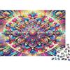 KQJZXNHPGR Mandala Motivo Puzzle 1000 Pezzi Stile Arte Colorato Puzzle per Adulti Carta Gioco di Puzzle 1000 Pezzi Decorazione Casa Regalo 70x50cm/1000pcs