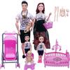 Peosaard Set di Bambole per Famiglia, Set di Bambole per Famiglia di 6 articolazioni mobili Incinte con Bambino nella Pancia, papà e 4 Bambini per l'istruzione e Accessori per la casa delle, Incinte