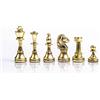 Manopoulos Classic Metal Staunton - Set di scacchi piccoli in ottone nichelato, senza scacchiera