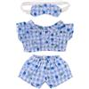Penitue Set di Vestiti per Bambole di Peluche, Pigiama Blu da 3pz Accessori Inclusi Pigiama Pantaloni da Notte e Mascherine Gli Occhi Vestiti Giocattolo per Bambole 17cm Include Solo Il Vestito