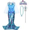 Lito Angels Vestito Costume da Principessa Sirena con Accessori per Bambina Taglia 5 anni, Blu