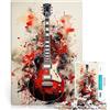 LKSDCBOT Puzzle da 1000 pezzi per adulti Chitarra elettrica rossa Gioco di famiglia antistress sfida difficile Regalo di compleanno, regali, arte murale 75x50cm