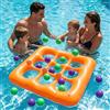 Hainue Tic-TAC-Toe - Set gonfiabile per piscina con 10 palline gonfiabili, giocattolo gonfiabile in rete per piscina con pompa manuale, giocattolo acquatico per bambini e adulti