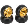 SUNGOOYUE Pneumatici e Cerchioni per Auto, 4 Pz Cerchi in Plastica Rc in Lega di Alluminio per K989 K969 P939 284131 1/28 Telecomando Auto (Oro)