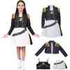 Kolegrial Bambina Mira Costume Cosplay Demone Cacciatore Mira Nero Bianco Performance Show Stampato Uniforme Giacca e Canotta Gonna Set 3 pezzi per Carnevale Halloween Festa Mascherata Costume