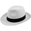 Bristol Novelty Al Capone Cappello Gangster Feltro Trilby Mob Bianco o Nero MICHAEL JACKSON STYLE (BIANCO)