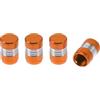 HEROFFIX 4 tappi decorativi per valvole dei pneumatici, 16 mm, coprivalvola per pneumatici, per la maggior parte delle auto, camion, in lega di alluminio arancione
