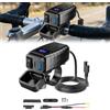 BOTEWO Presa USB Moto Impermeabile: 12V Dual USB Per Moto Presa con Interruttore ON/OFF e Voltmetro LED Impermeabile 12V/24V Presa USB per Moto per Auto/Barche/Camper/SUV/ATV