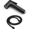 NatureSculpt Testa doccia mobile per campeggio con tubo da 1,5 m, alimentazione acqua regolabile, per camper, Vanlife e lavandini da esterno, compatta, portatile, ABS robusto (nero opaco)