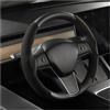 UOEMCRTB Coprivolante Per Tesla Per Model 3/Y In Pelle Scamosciata Fibra Di Carbonio Ultrasottile Antisudore Speciale Accessorio Per Volante Per Auto(Black)