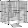 FIVMEN Recinto per Piccoli Animali Recinzione per Conigli 142x72x36 cm Rete in Metello 12 Pannelli Griglia per Box con Porte Recinto per Piccoli Animali per Conigli Criceti (Nero)