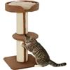 PawHut Tiragraffi ad Albero per Gatti con Lettino 45x45x91cm, Marrone
