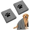 soodyoow 2 Pezzi Asciugamano per Cani, 50x100 cm Asciugamano Cane, Asciugamano Microfibra, Copertina Cane, Coperta Animali per Cani e Gatti di Piccola e Grande Taglia (Grigio)
