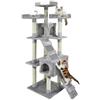 AQPET Tiragraffi Manhattan 170 cm con Cuccia per Gatti Albero Parco Giochi Gioco Tira Graffi per Gatto Grigio