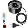 PORFOYO Luces Per Fontanas Ad Anello A LED,30W 220V 7 Colores Luce Per Fontana A LED Ad Anello,Luce Subacquea Per Fontana Per Fontane Da Giardino O Giochi D'acqua,Impermeabile IP68,Lunghezza Del Cavo 2,9M