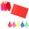 Notoke 50 mini bandiere su bastoncini, piccole bandierine tenute a mano, piccole bandierine colorate, per eventi sportivi, celebrazioni e feste, 21 x 14 cm (rosso, giallo, fede, verde, rosa)