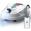 YARDCARE M800Plus Robot tagliaerba senza filo perimetrale, fino a 800 m², posizionamento GPS + visione IA, percorsi a U, robot tosaerba con App, rilevamento di 150 ostacoli（bianco azzurro）