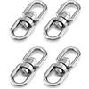 QWORK® 4 Pezzi M8 Ganci Girevoli Girevole a 360° in Acciaio Inossidabile 304, Ideale per Sedie Sospese, Sacchi da Boxe, Griglie Girevoli, 8mm 300 kg