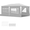 Hebitod Gazebo impermeabile 3 x 6 m, tenda da giardino con 4 parti laterali, protezione UV, gazebo da giardino per matrimoni, feste, campeggio (bianco)