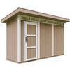 TIMBELA Casetta da Giardino di QUALITÀ PREMIUM 4,3m²-L161xW411cm-con Pavimento, Tegole Bituminose,Set di Vernici-Costruzione con pannelli LP Smartside - Capanno da giardino - TIMBELA M902-Terra Brown