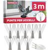 GEROBUG Dissuasori per Piccioni in Acciaio Inox 3m - Spuntoni Anti Piccioni per Balcone, Tetto e Grondaia - Protezione Efficace contro Piccioni e Uccelli