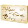 CONFETTI CRISPO ORO 50 ANNI DI FELICITA' MANDORLA NATURALE INCARTATA NOZZE 500gr