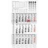 BRUNNEN Calendario 3 mesi 2024, 1 foglio = 3 mesi, 30 x 55,5 cm, 1 pezzo, colore: grigio